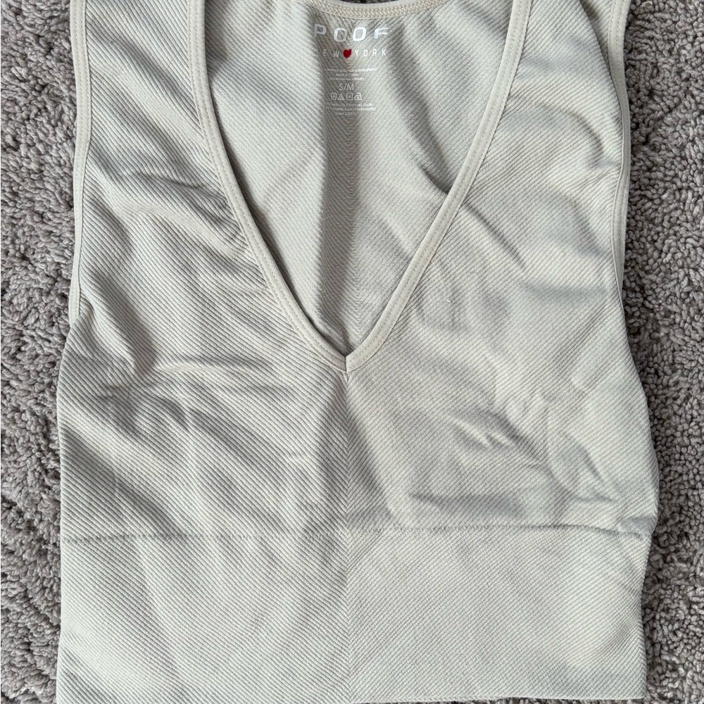 Poof! Women's Cream V-Neck Tank Top